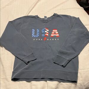 Pure Barre Navy USA Crewneck Sweater
